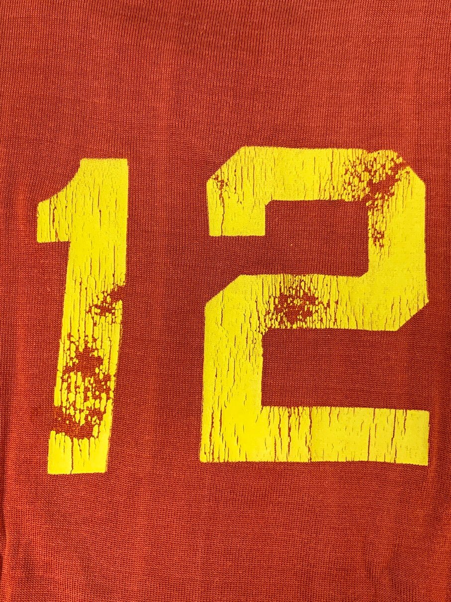 【中古品】【メンズ】 KNITTING MILLS ニッティングミルズ 60'S FOOTBALL SHIRT 60年代 フットボール シャツ 半袖 メンズ トップス 146-250330-em-07-min サイズ：L カラー：オレンジ系 万代Net店