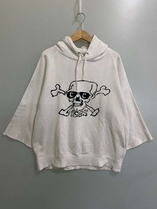 【中古品】【メンズ】 CHALLENGER チャレンジャー SKULL HOODIE プルオーバーパーカー 142-250401-AS-64-min サイズ：L カラー：ホワイト 万代Net店