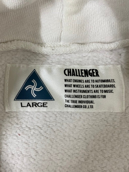 【中古品】【メンズ】 CHALLENGER チャレンジャー SKULL HOODIE プルオーバーパーカー 142-250401-AS-64-min サイズ：L カラー：ホワイト 万代Net店