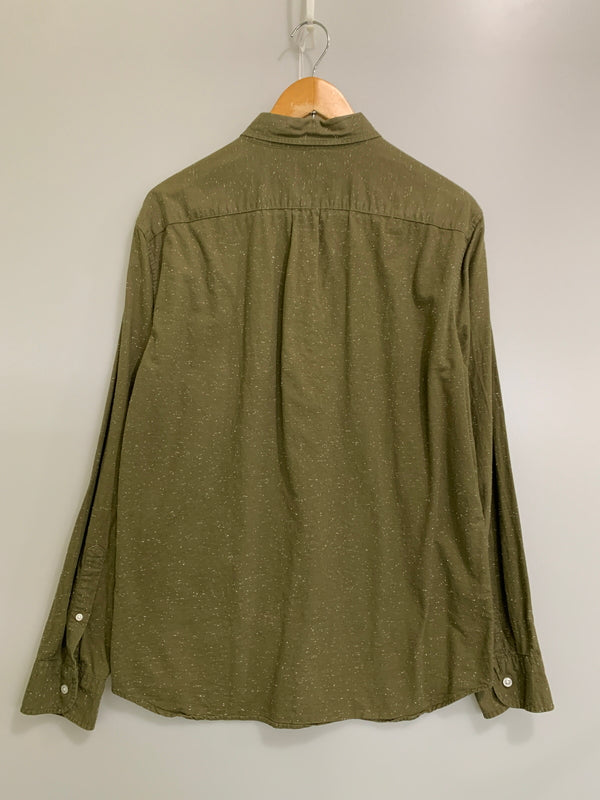 【中古品】【メンズ】 J.CREW ジェイクルー L/S COTTON SHIRT K1628 モーリシャス製 ロングスリーブ スリムマーブルコットンシャツ 長袖シャツ トップス 146-260617-yn-12-min サイズ：L カラー：オリーブグリーン 万代Net店