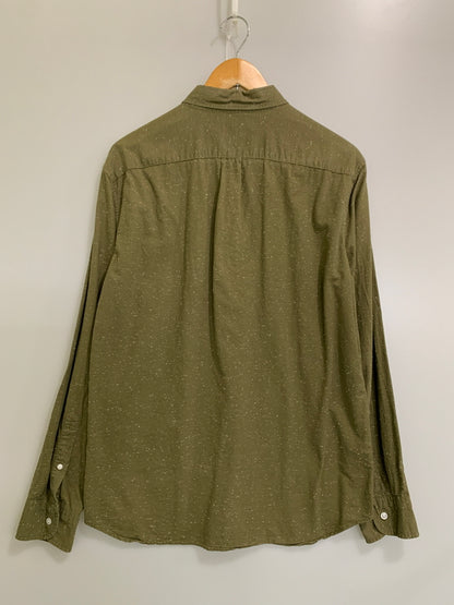 【中古品】【メンズ】 J.CREW ジェイクルー L/S COTTON SHIRT K1628 モーリシャス製 ロングスリーブ スリムマーブルコットンシャツ 長袖シャツ トップス 146-260617-yn-12-min サイズ：L カラー：オリーブグリーン 万代Net店