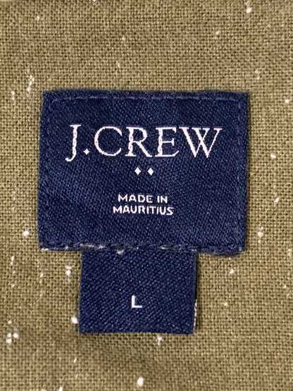 【中古品】【メンズ】 J.CREW ジェイクルー L/S COTTON SHIRT K1628 モーリシャス製 ロングスリーブ スリムマーブルコットンシャツ 長袖シャツ トップス 146-260617-yn-12-min サイズ：L カラー：オリーブグリーン 万代Net店