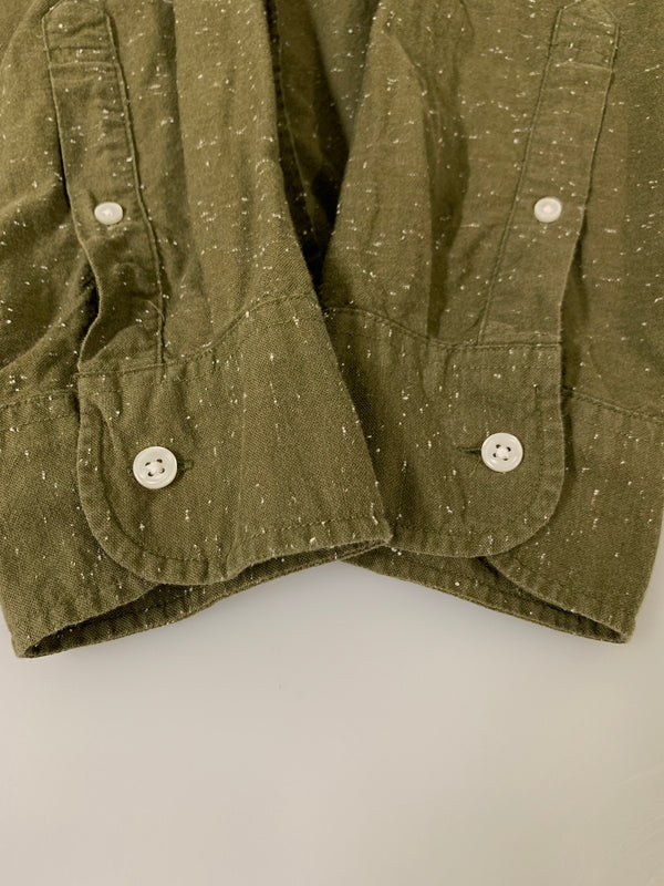 【中古品】【メンズ】 J.CREW ジェイクルー L/S COTTON SHIRT K1628 モーリシャス製 ロングスリーブ スリムマーブルコットンシャツ 長袖シャツ トップス 146-260617-yn-12-min サイズ：L カラー：オリーブグリーン 万代Net店