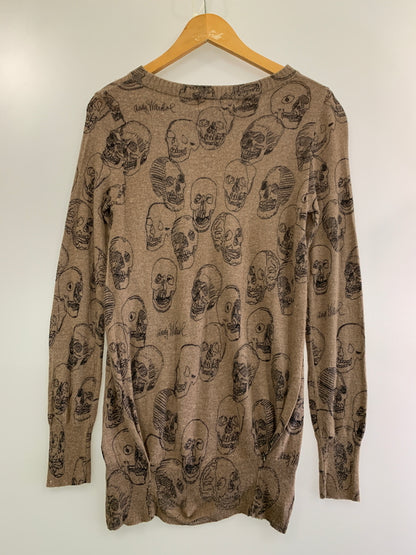 【中古品】【メンズ】 ANDYWARHOL BY HISTERIC GLAMOUR アンディウォーホル バイ ヒステリックグラマー SKULL KNIT スカル ニット メンズ 長袖 140-260709-hu-02-min サイズ：FREE カラー：ブラウン 万代Net店