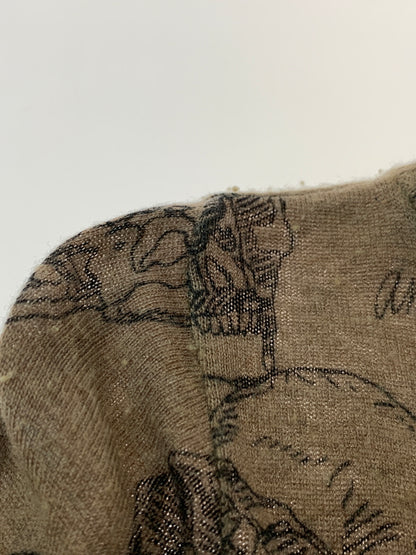 【中古品】【メンズ】 ANDYWARHOL BY HISTERIC GLAMOUR アンディウォーホル バイ ヒステリックグラマー SKULL KNIT スカル ニット メンズ 長袖 140-260709-hu-02-min サイズ：FREE カラー：ブラウン 万代Net店