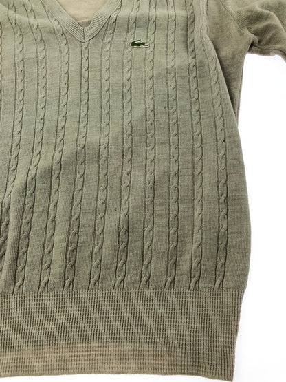 【中古品】【メンズ】 IZOD LACOSTE アイゾッド ラコステ 70～80's V NECK LS KNIT 70～80年代 Vネック ロングスリーブ ニット トップス ヴィンテージ 146-260913-rt-16-tagh サイズ：L カラー：グレー 万代Net店