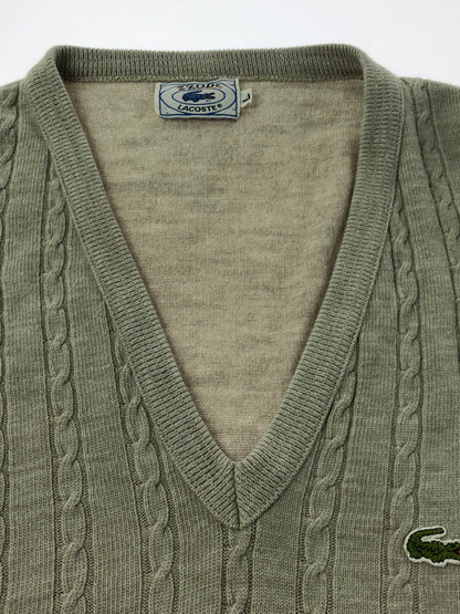 【中古品】【メンズ】 IZOD LACOSTE アイゾッド ラコステ 70～80's V NECK LS KNIT 70～80年代 Vネック ロングスリーブ ニット トップス ヴィンテージ 146-260913-rt-16-tagh サイズ：L カラー：グレー 万代Net店