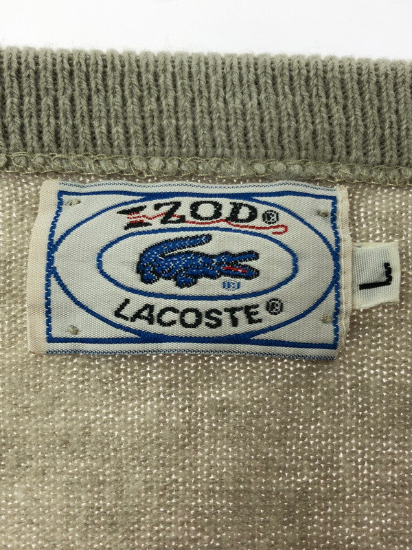 【中古品】【メンズ】 IZOD LACOSTE アイゾッド ラコステ 70～80's V NECK LS KNIT 70～80年代 Vネック ロングスリーブ ニット トップス ヴィンテージ 146-260913-rt-16-tagh サイズ：L カラー：グレー 万代Net店