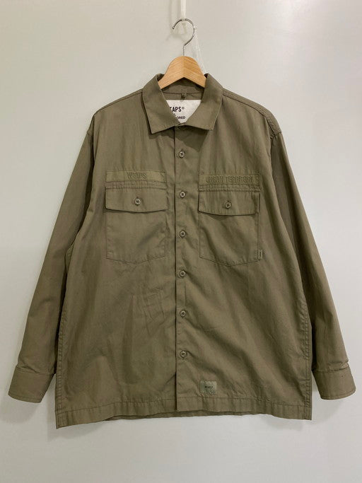 【中古品】【メンズ】 WTAPS ダブルタップス 222BRDT-SHM01 22AW CBW LS COTTON.POPLIN ロングスリーブ 142-250401-AS-40-min サイズ：3 カラー：カーキ 万代Net店