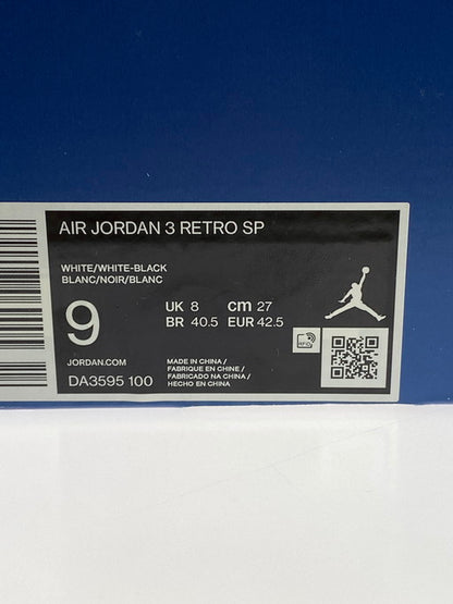 【中古品】【メンズ】 NIKE×FRAGMENT ナイキ × フラグメント DA3595-100 AIR JORDAN 3 RETRO SP エアジョーダン スリー レトロ スペシャル スニーカー シューズ 靴 160-250402-cn-6-min サイズ：27cm カラー：WHITE/WHITE BLACK 万代Net店