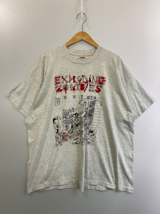 【中古品】【メンズ】 EXPLODING ZOMBIES エクスプロディング ゾンビーズ 90S BAND TEE 半袖 Tシャツ バンドT トップス 146-250403-cn-19-min サイズ：XXL カラー：ライトグレー系 万代Net店