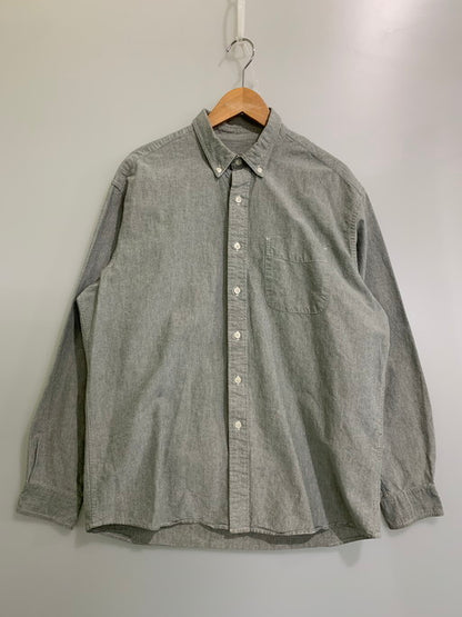 【中古品】【メンズ】 EDDIE BAUER エディー バウアー 90S COTTON SHIRT コットン 長袖 シャツ トップス 146-250403-cn-6-min サイズ：M カラー：グレー系 万代Net店