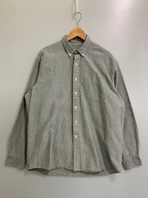 【中古品】【メンズ】 EDDIE BAUER エディー バウアー 90S COTTON SHIRT コットン 長袖 シャツ トップス 146-250403-cn-6-min サイズ：M カラー：グレー系 万代Net店
