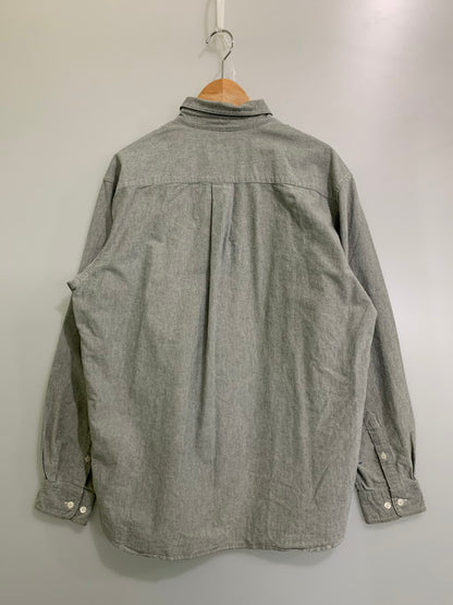 【中古品】【メンズ】 EDDIE BAUER エディー バウアー 90S COTTON SHIRT コットン 長袖 シャツ トップス 146-250403-cn-6-min サイズ：M カラー：グレー系 万代Net店