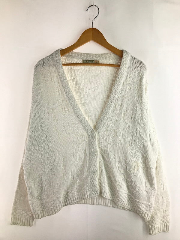 【中古品】【メンズ】 L.L.Bean エルエルビーン 90'S DESIGNED CARDIGAN 90年代 カーディガン 146-251027-na-05-tag サイズ：L カラー：ホワイト 万代Net店