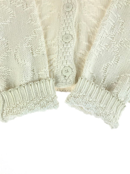 【中古品】【メンズ】 L.L.Bean エルエルビーン 90'S DESIGNED CARDIGAN 90年代 カーディガン 146-251027-na-05-tag サイズ：L カラー：ホワイト 万代Net店