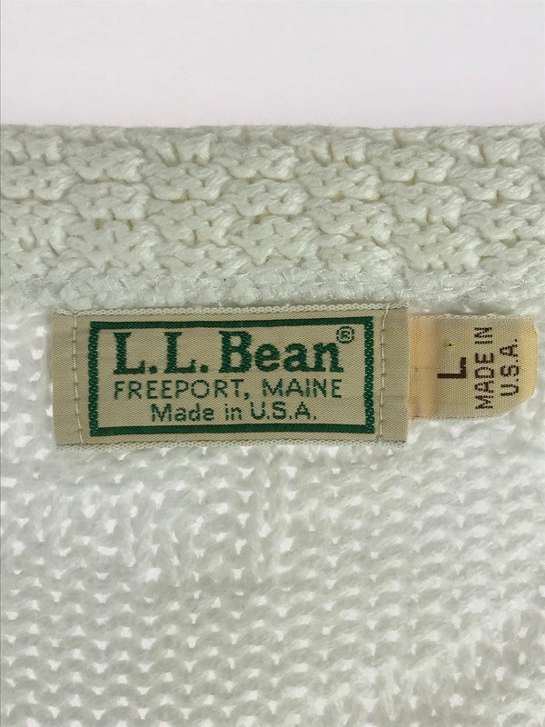 【中古品】【メンズ】 L.L.Bean エルエルビーン 90'S DESIGNED CARDIGAN 90年代 カーディガン 146-251027-na-05-tag サイズ：L カラー：ホワイト 万代Net店