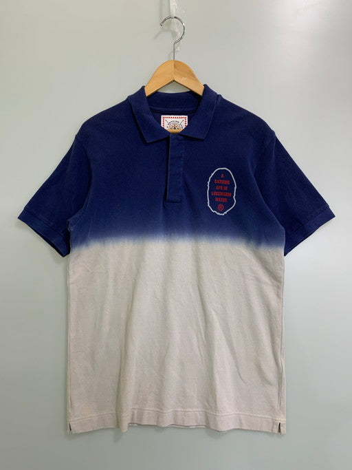 【現状渡し品】【メンズ】 A BATHING APE アベイシングエイプ FELLOWSHIP TROOP SS POLO SHIRT ポロシャツ 142-250404-ks-16-min サイズ：M カラー：ブルー/ホワイト 万代Net店