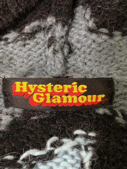 【中古品】【メンズ】 HYSTERIC GLAMOUR ヒステリックグラマー STAR FULL ZIP KNIT PARKA 初期 スター フルジップ ニットパーカー トップス 140-260709-yn-01-min サイズ：FREE カラー：ブラック 万代Net店
