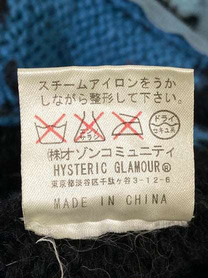 【中古品】【メンズ】 HYSTERIC GLAMOUR ヒステリックグラマー STAR FULL ZIP KNIT PARKA 初期 スター フルジップ ニットパーカー トップス 140-260709-yn-01-min サイズ：FREE カラー：ブラック 万代Net店