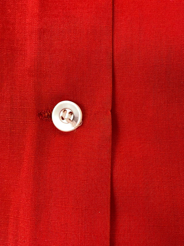 【現状渡し品】【メンズ】 HILTON ヒルトン PERMANENT PRESSタグ 70S USA製 SS BOWLING SHIRT ボウリングシャツ トップス 146-250405-ks-11-min サイズ：40 カラー：レッド系 万代Net店