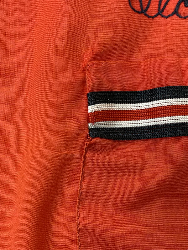 【現状渡し品】【メンズ】 HILTON ヒルトン PERMANENT PRESSタグ 70S USA製 SS BOWLING SHIRT ボウリングシャツ トップス 146-250405-ks-11-min サイズ：40 カラー：レッド系 万代Net店