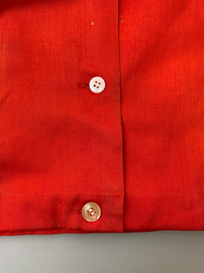 【現状渡し品】【メンズ】 HILTON ヒルトン PERMANENT PRESSタグ 70S USA製 SS BOWLING SHIRT ボウリングシャツ トップス 146-250405-ks-11-min サイズ：40 カラー：レッド系 万代Net店