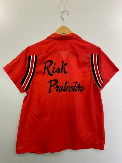 【現状渡し品】【メンズ】 HILTON ヒルトン PERMANENT PRESSタグ 70S USA製 SS BOWLING SHIRT ボウリングシャツ トップス 146-250405-ks-11-min サイズ：40 カラー：レッド系 万代Net店