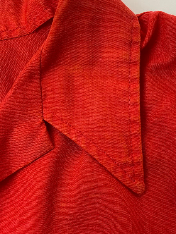 【現状渡し品】【メンズ】 HILTON ヒルトン PERMANENT PRESSタグ 70S USA製 SS BOWLING SHIRT ボウリングシャツ トップス 146-250405-ks-11-min サイズ：40 カラー：レッド系 万代Net店