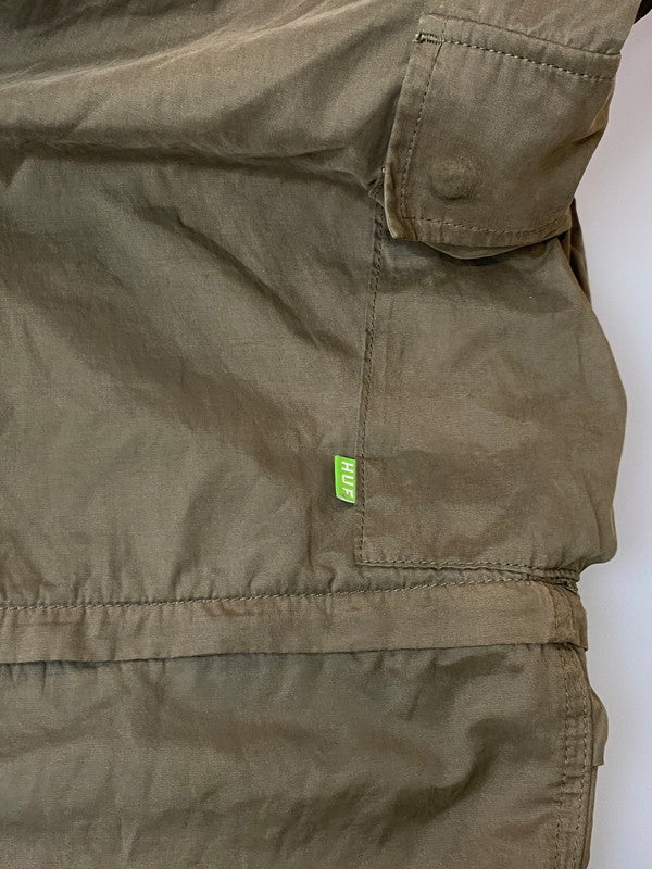 【現状渡し品】【メンズ】 HUF ハフ NYLON CARGO 3WAY PANTS ナイロンカーゴパンツ 153-250419-ks-21-min サイズ：L カラー：カーキ 万代Net店