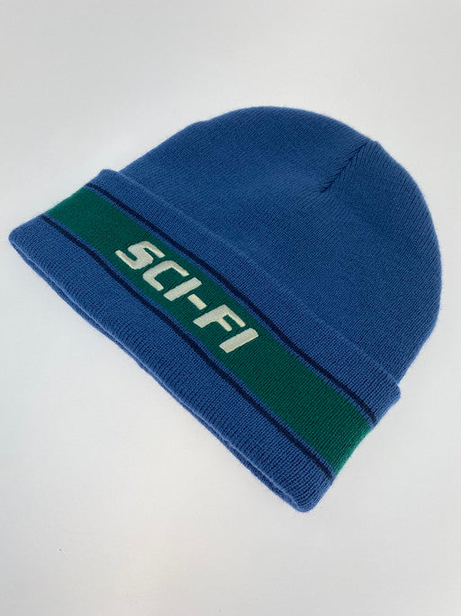 【中古美品】【メンズ/レディース】 SCI-FI FANTASY LOGO BEANIE サイファイファンタジー ロゴビーニー ニット帽 帽子 185-250416-yn-05-min カラー：ブルー系 万代Net店