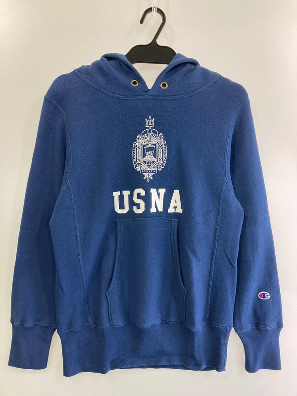【中古品】【メンズ】 Champion チャンピオン USNA REVERSE WEAVE HOODIE 青単復刻 リバースウィーブ パーカー メンズ トップス フーディー プリント 148-250409-em-25-min サイズ：S カラー：ネイビー 万代Net店