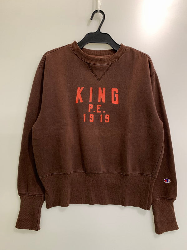 【中古品】【メンズ】 Champion チャンピオン バータグ復刻 前V SWEATSHIRT スウェットシャツ トップス 148-250718-jt-17-min サイズ：L カラー：ブラウン 万代Net店