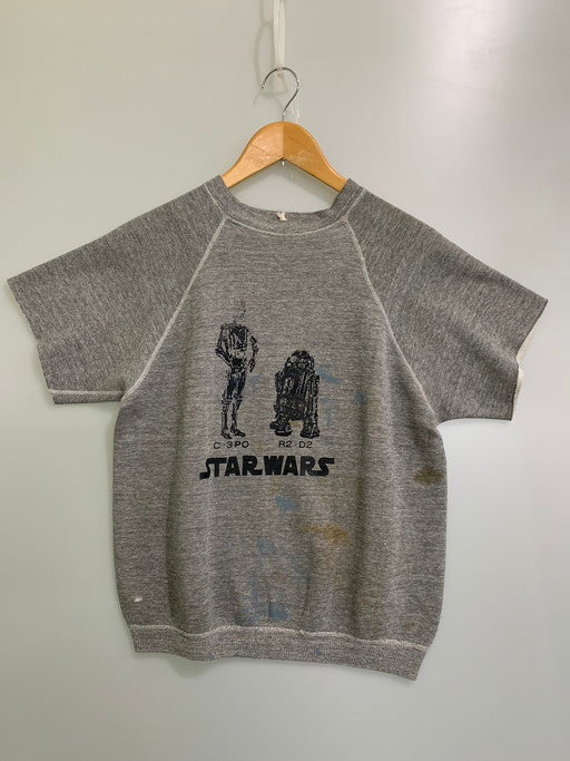 【現状渡し品】【メンズ】 USED 推定70-80'S STAR WARS CUT OFF SWEATSHIRT スウェットシャツ 146-250411-ks-60-min カラー：グレー 万代Net店