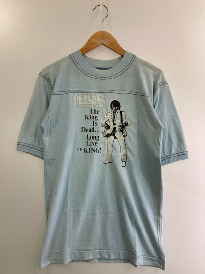 【現状渡し品】【メンズ】 BANTAMS バンタム ELVIS PRESLEY PRINT TEE 推定80'S エルヴィス・プレスリー プリント Tシャツ 80年代 メンズ トップス 146-250409-em-23-min サイズ：L カラー：サックスブルー 万代Net店