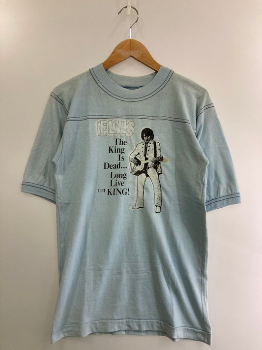 【現状渡し品】【メンズ】 BANTAMS バンタム ELVIS PRESLEY PRINT TEE 推定80'S エルヴィス・プレスリー プリント Tシャツ 80年代 メンズ トップス 146-250409-em-23-min サイズ：L カラー：サックスブルー 万代Net店