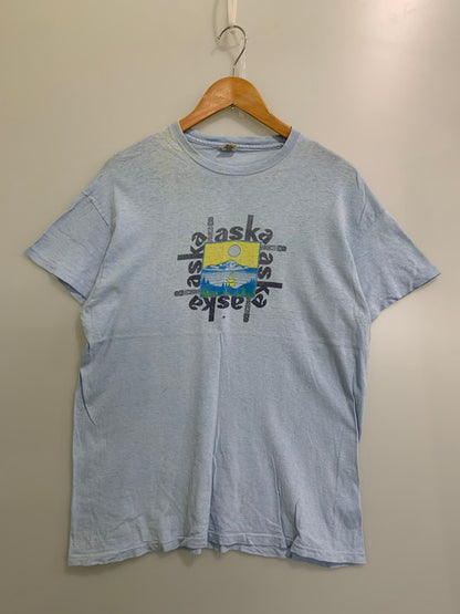 【現状渡し品】【メンズ】 HANES ヘインズ 70'S "ASKA" S S TEE ショートスリーブ 146-250412-AS-1-min サイズ：XL(46-48) カラー：ブルー 万代Net店