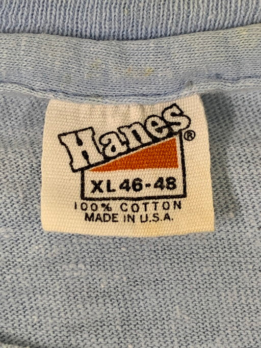 【現状渡し品】【メンズ】 HANES ヘインズ 70'S "ASKA" S S TEE ショートスリーブ 146-250412-AS-1-min サイズ：XL(46-48) カラー：ブルー 万代Net店