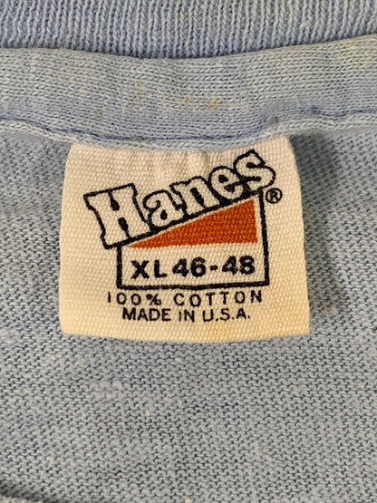【現状渡し品】【メンズ】 HANES ヘインズ 70'S "ASKA" S S TEE ショートスリーブ 146-250412-AS-1-min サイズ：XL(46-48) カラー：ブルー 万代Net店