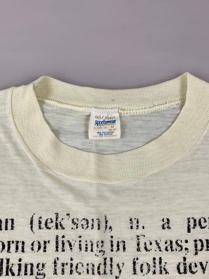 【現状渡し品】【メンズ】 SPORTS WEAR スポーツウェア 70-80'S "TEXAN 辞書" S S TEE 146-250414-AS-33-min サイズ：M カラー：ベージュ 万代Net店