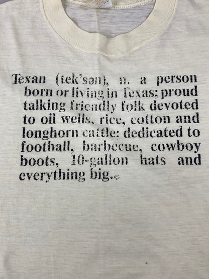 【現状渡し品】【メンズ】 SPORTS WEAR スポーツウェア 70-80'S "TEXAN 辞書" S S TEE 146-250414-AS-33-min サイズ：M カラー：ベージュ 万代Net店