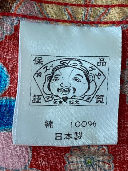 【中古品】【メンズ】 EVISU YAMANE エヴィス ヤマネ SS COTTON SHIRT 鬼チリ 半袖 コットン シャツ 菊柄 メンズ トップス 半袖 145-250409-em-14-min サイズ：38 カラー：レッド系 万代Net店