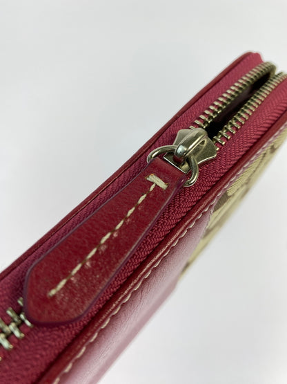 【中古品】【レディース】 COACH コーチ SKHRA ROUND ZIP WALLET 43439 ラウンドファスナーウォレット 長財布 181-260806-yn-12-min カラー：PINK/BROWN 万代Net店