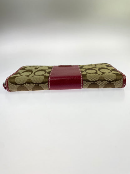 【中古品】【レディース】 COACH コーチ SKHRA ROUND ZIP WALLET 43439 ラウンドファスナーウォレット 長財布 181-260806-yn-12-min カラー：PINK/BROWN 万代Net店