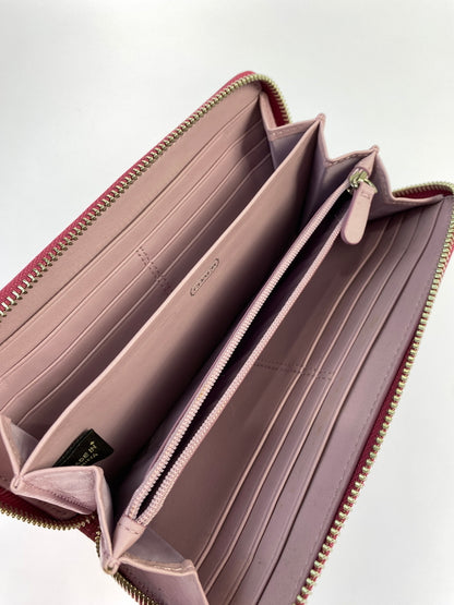 【中古品】【レディース】 COACH コーチ SKHRA ROUND ZIP WALLET 43439 ラウンドファスナーウォレット 長財布 181-260806-yn-12-min カラー：PINK/BROWN 万代Net店