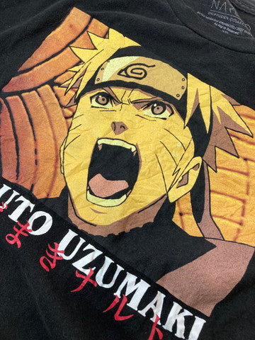 【中古品】【メンズ】 NARUTO 疾風伝 うずまきナルト SS PRINT TEE プリントTシャツ トップス 146-250413-ks-09-min サイズ：XL カラー：ブラック 万代Net店