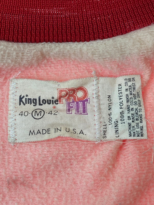 【現状渡し品】【メンズ】 KING LOUIE 80's NYLON STADIUM JACKET キングルイ USA製 ナイロンスタジャン アウター 146-250517-yn-12-min サイズ：M カラー：レッド 万代Net店