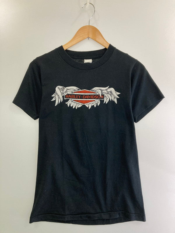 【中古品】【メンズ】 HARLEY DAVIDSON ハーレーダビッドソン 70S LOGO TEE 70年代 ロゴ Tシャツ メンズトップス バイク モーターサイクル ヴィンテージ 146-250409-em-17-min カラー：ブラック 万代Net店