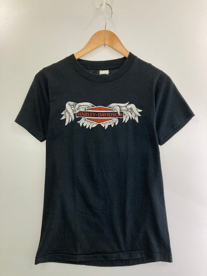 【中古品】【メンズ】 HARLEY DAVIDSON ハーレーダビッドソン 70S LOGO TEE 70年代 ロゴ Tシャツ メンズトップス バイク モーターサイクル ヴィンテージ 146-250409-em-17-min カラー：ブラック 万代Net店