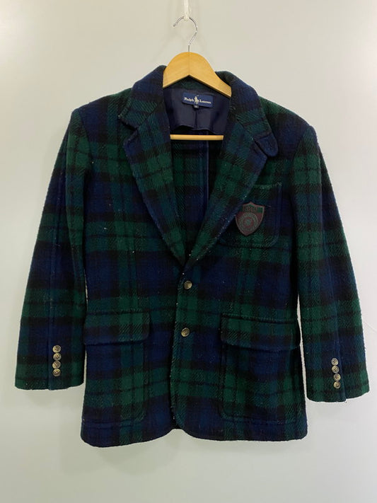 【中古品】【メンズ】 POLO RALPH LAUREN ポロ・ラルフローレン 6427 80S 90S ブラックウォッチ 2B ウールジャケット 146-250411-ks-33-min サイズ：9 カラー：ブルー/グリーン 万代Net店